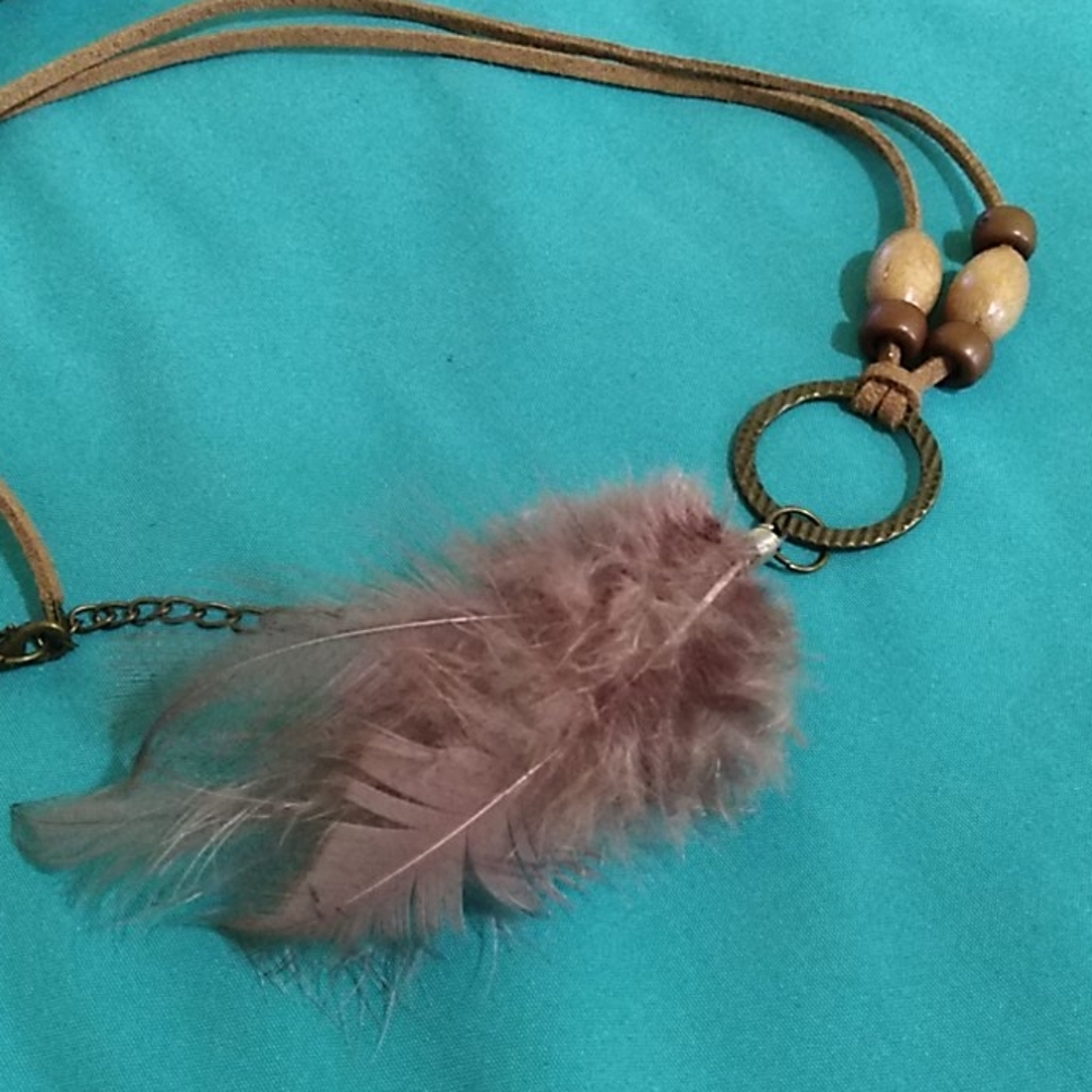 Long Necklace (pink and wood)